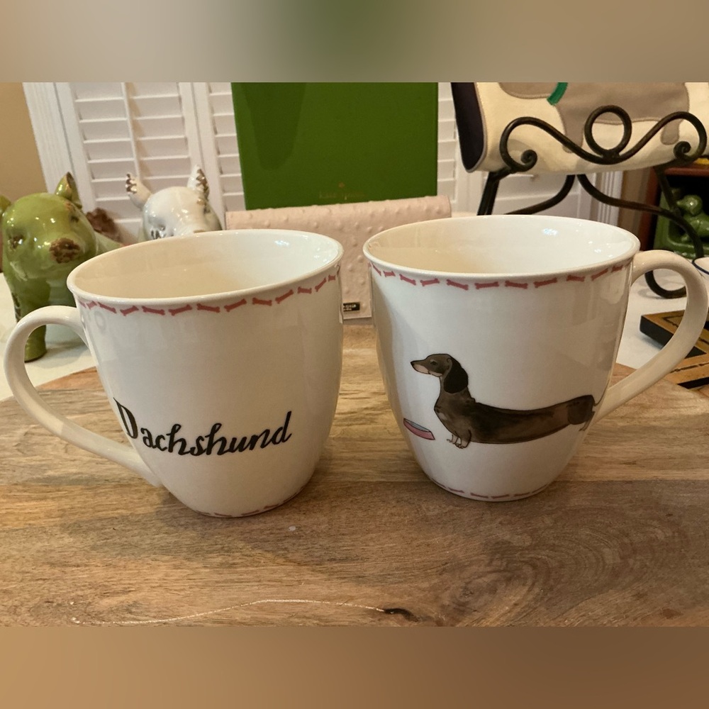 Two Dachshund Mug Set Milly Green British Design - Picture 3 of 8